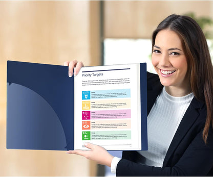 Dunwell Presentation Binder 24-Pocket, Displays 48 Pages, 8.5x11 Portfolio Binder with Plastic Sleeves, Storage and Organizer for Documents, Certificates, Projects, Photos (Blue)