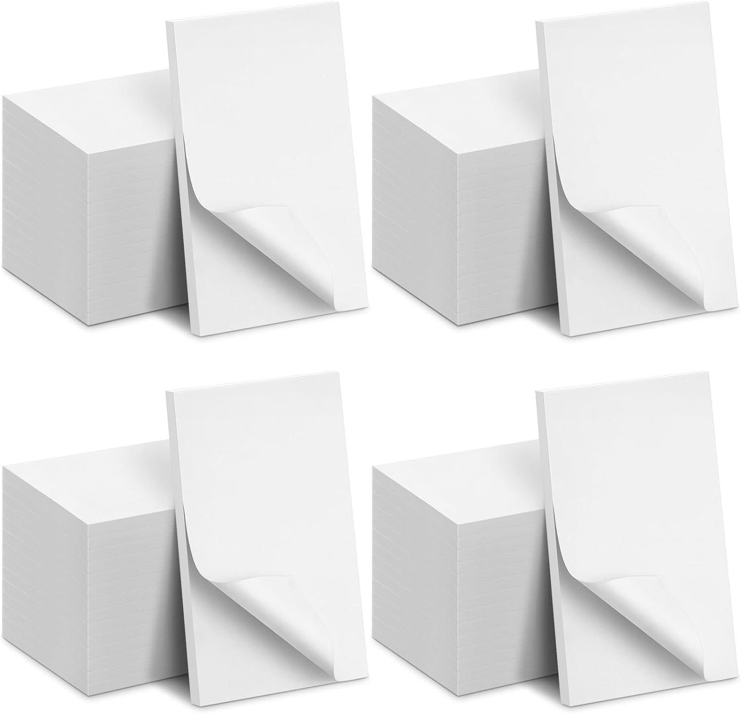 Fainne 3 x 5 Inch Paper Note Pads White Memo Pad Blank Writing Memo Scratch Paper for Waitress Waiter Book to Do Grocery List Small Notebook Restaurant Checkbook, White(90 Pack)