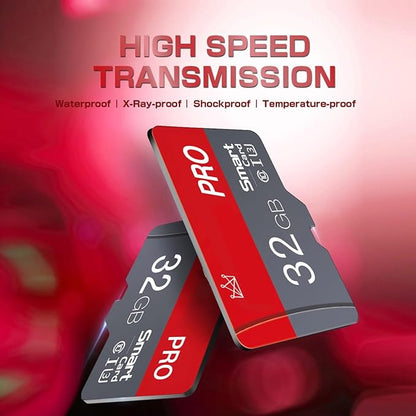 Micro Memory Card 32GB 2-Pack Memory Cards 32GB with Adapter Class 10 High Speed Mini TF SD Card for Smartphones/Camera/Tablet 2-PCS