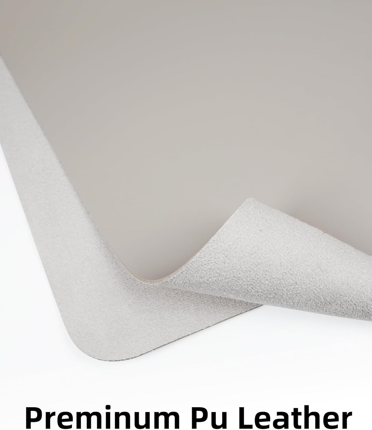 AFIING Leather Desk Pad Protector,Mouse Pad,Office Desk Mat, Non-Slip PU Leather Desk Blotter,Large Desk mat,Waterproof Keyboard mat for Office/Home/Decor (Light Grye,48"" x 17"")