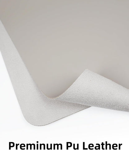 AFIING Leather Desk Pad Protector,Mouse Pad,Office Desk Mat, Non-Slip PU Leather Desk Blotter,Large Desk mat,Waterproof Keyboard mat for Office/Home/Decor (Light Grye,48"" x 17"")