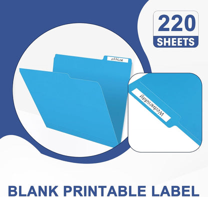 File Folder, PANDRI 220 Pack Colored File Folder, 1/3 Cut Tabs, Letter Size, Assorted 6 Colors Filing Folder for Office School Business