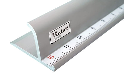 Victor 12-Inch Professional Aluminum Safety Ruler with Finger Guard Edge and Non-Slip Base - Ideal for Precision Cutting and Craft Projects - Durable Cutting Ruler for Safe Use