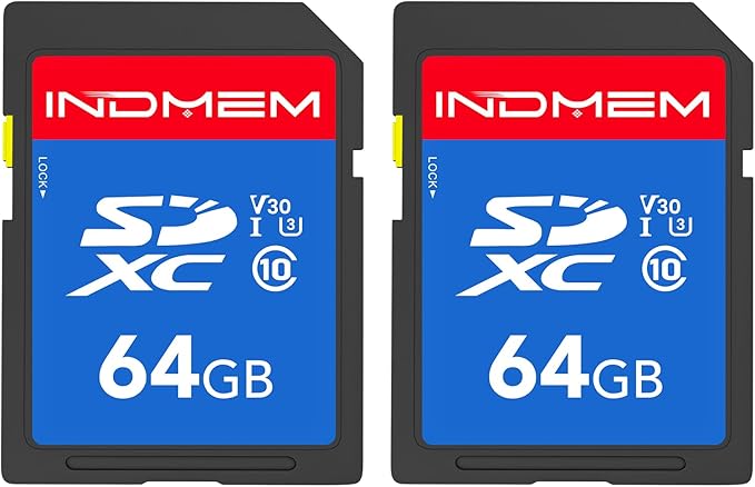 64GB SD Card 2pack, C10, U3, V30, High Speed up to 90M/S SDXC UHS-I Memory Cards, Full HD & 4K Video Compatible with Canon Nikon Sony Pentax Kodak Olympus Panasonic Digital Camera, 64GB(2pc)