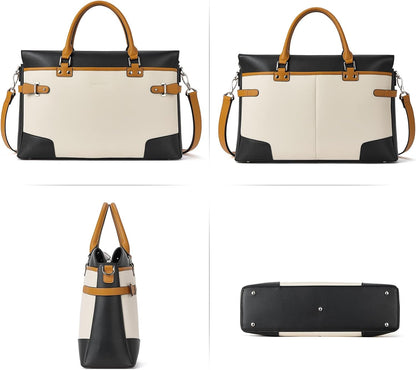 BOSTANTEN Briefcase for Women Leather Laptop Bag 15.6 inch Computer Messenger Office Business Work Tote