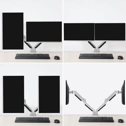 MOUNTUP Dual Monitor Desk Mount, Die-Cast Aluminum Fully Adjustable Double Monitor Arm with Gas Spring, Computer Monitor Stand Fits 2 Screen 17 to 32 inch - Each Arm Holds 3.3-17.6LBS, MU0024
