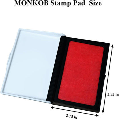 Red Ink Stamp Pad 2.75" x 3.93", Ink Paste Used for Office, Home, Crafting, DIY (Red)
