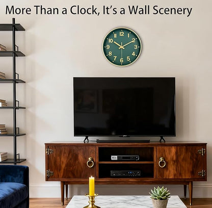 Wall Clocks Battery Operated, 12 Inch Non Ticking Digital Wall Clock, Silent Analog Clock for Bedroom Living Room Kitchen Office Gym Classroom Decor, Large Number Clocks for Seniors Elderly