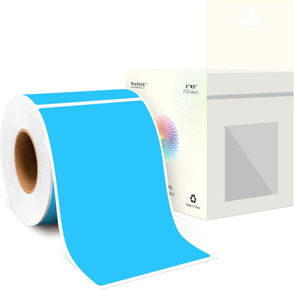 3 x 5 Inch 250Pcs Rectangle Color Coding Stickers,Strong Adhesion Easy to Write Label for Moving,Box Organization,Inventory,Business,Sky-Blue