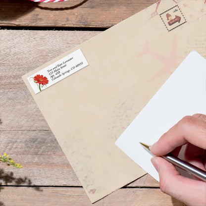 Colorful Images Floral Whispers Return Address Mailing Labels, Personalize with Name & Address, Set of 240 Self Adhesive, Easy Peel Flat Label Sheets, Small, 4 Designs