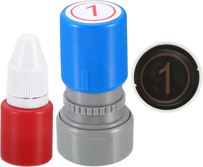 PATIKIL Number Stamps Self Inking, Numeral 1 Number Stamp Teacher Stamp Initial Stamp Ink Stamp for Class Notebook Scrapbooking DIY Craft Style 2, Red Ink