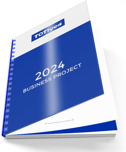 TOTiyea 100 Pack 8 Mil Ultra Clear Binding Presentation Covers, Clear Report Covers for Binding,8.5x11 Inches,Letter Size