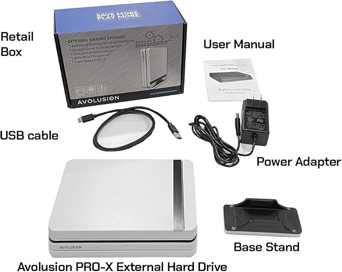 Avolusion PRO-X Series USB 3.0 External Hard Drive for WindowsOS Desktop PC/Laptop (White) - 2 Year Warranty (20TB) (Renewed)