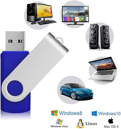 Aiibe 16 GB Flash Drive Bulk USB Flash Drive 16GB 50 Pack USB 2.0 Thumb Drives Memory Stick USB Drive 16GB, Blue