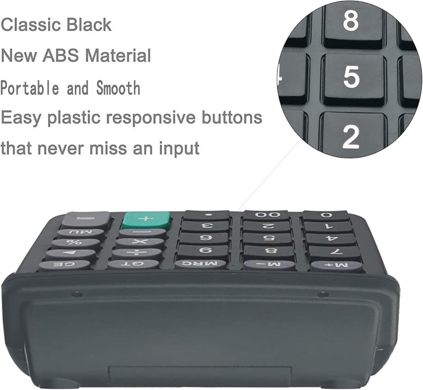 Calculators, BESTWYA 12-Digit Dual Power Handheld Desktop Calculator with Large LCD Display Big Sensitive Button (Black, Pack of 6)