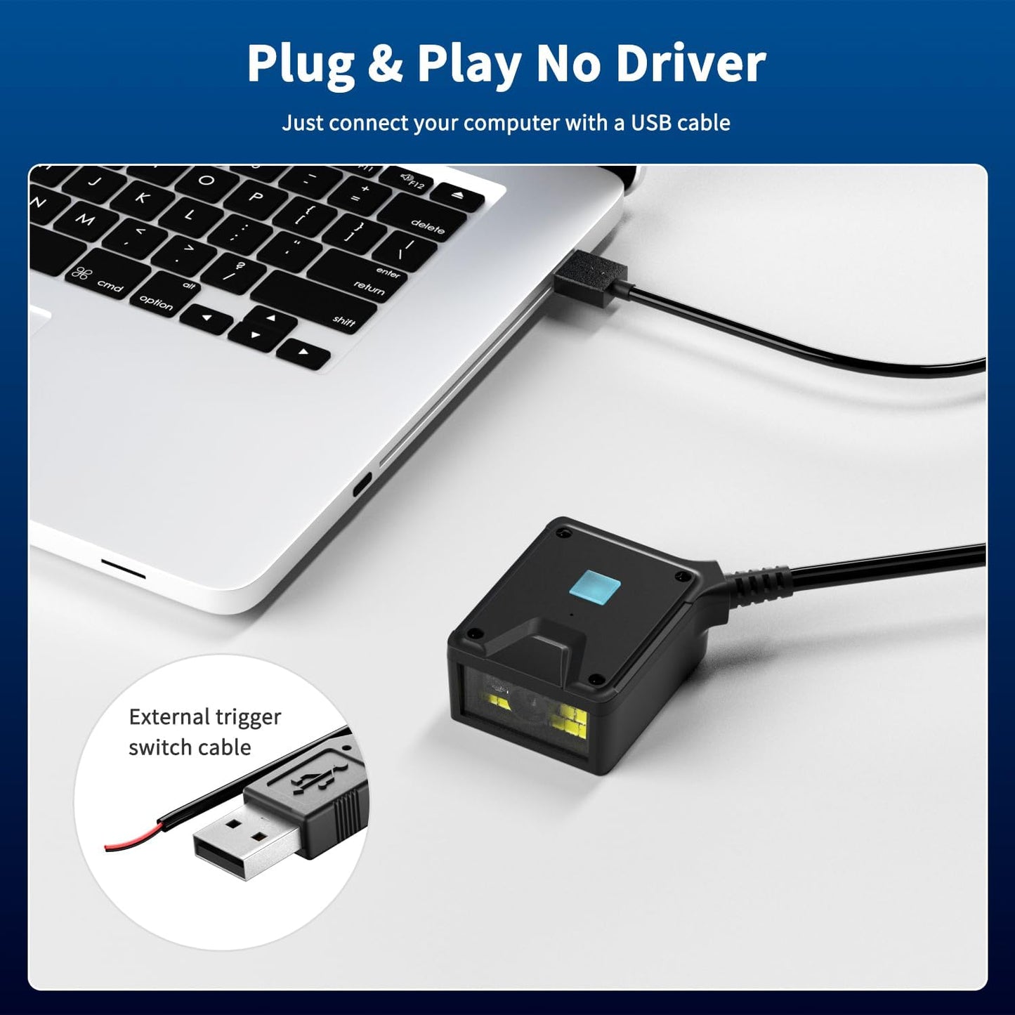 NetumScan 2D Embedded Fixed Barcode Scanner Scan Engine, Industrial Grade 1D 2D QR Barcode Reader, Automatic Induction Scanning,USB Port Suitable for Self-Service Terminals and Factory Assembly Lines