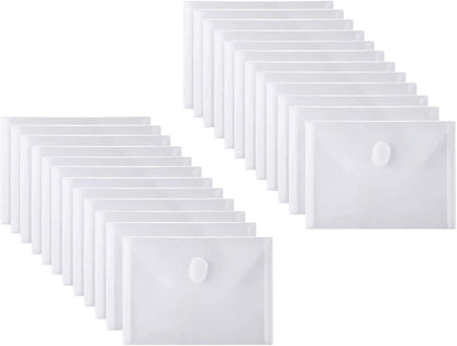 24 Pack Clear Die & Stamp Storage Bag Transparent Plastic Folders for Cutting Dies Stencil Embossing Crafts for DIY Scrapbooking Paper Card Craft Organizer Holder