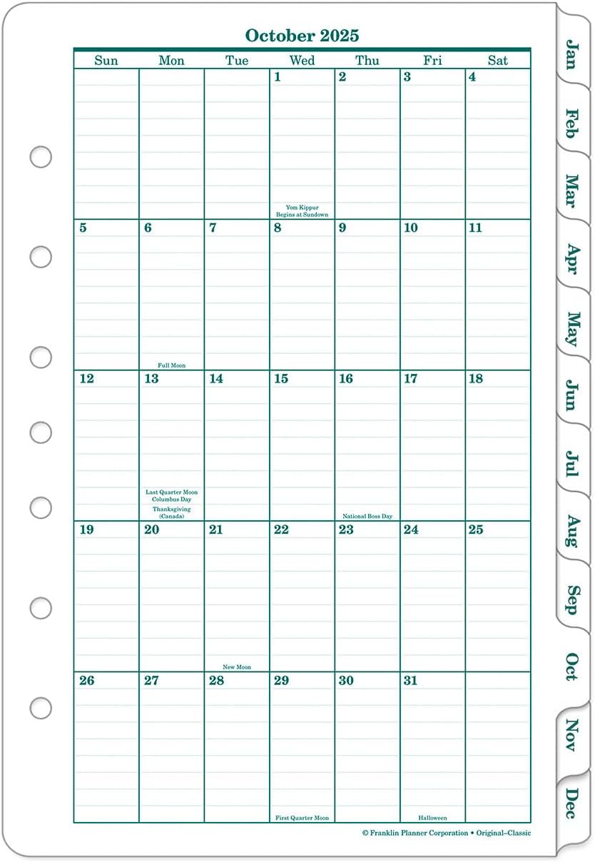 FranklinCovey - Original Weekly Ring-Bound Planner (Classic, Oct 2025 - Sep 2026)