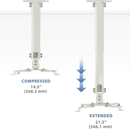 Mount-It! Ceiling Projector Mount | Full Motion and Height Adjustable from 14.5-21.5 Inches | Universal Bracket Fits Epson, Optoma, Benq, and Viewsonic Projectors | 30 Lbs Capacity (Medium)