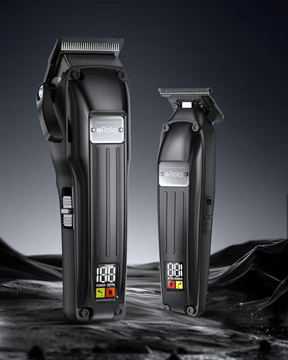Professional Hair Clippers Set for Men - Afloia Premium Haircut Clipper&Trimmer Kit with High Torque Brushless Motor & DLC Coated Detachable Blade& Charging Stand, Gifts for Men Husband Dad