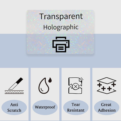 STARLIBOO Transparent Stickers Labels -1" x 2-5/8" Clear Address Labels Mailing Stickers for Laser/Inkjet Printer 8.5"×11"- 20 Sheet (Clear Holographic Dot)