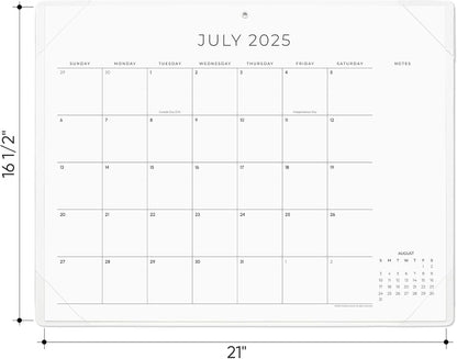 Cabbrix Simplified Desk Calendar 2025-2026 with Desktop Mat, Desk Pad Calendar Large 21" x 16-1/2" Covering July 2025 to June 2026, Monthly Desktop Calendar for Home School and Office (Beige)