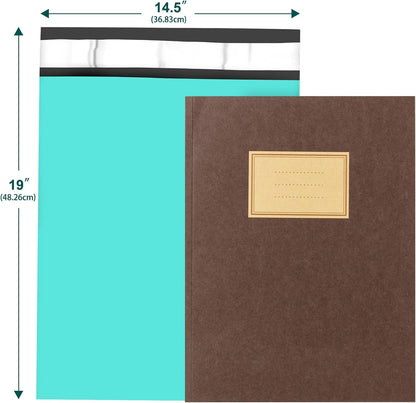 Poly Mailers 14.5x19, Large Poly Mailers 100 Pack, Shipping Mailers with Self Seal Adhesive, Waterproof and Tear-Proof Mailers Poly Bags for Small Business (Teal）