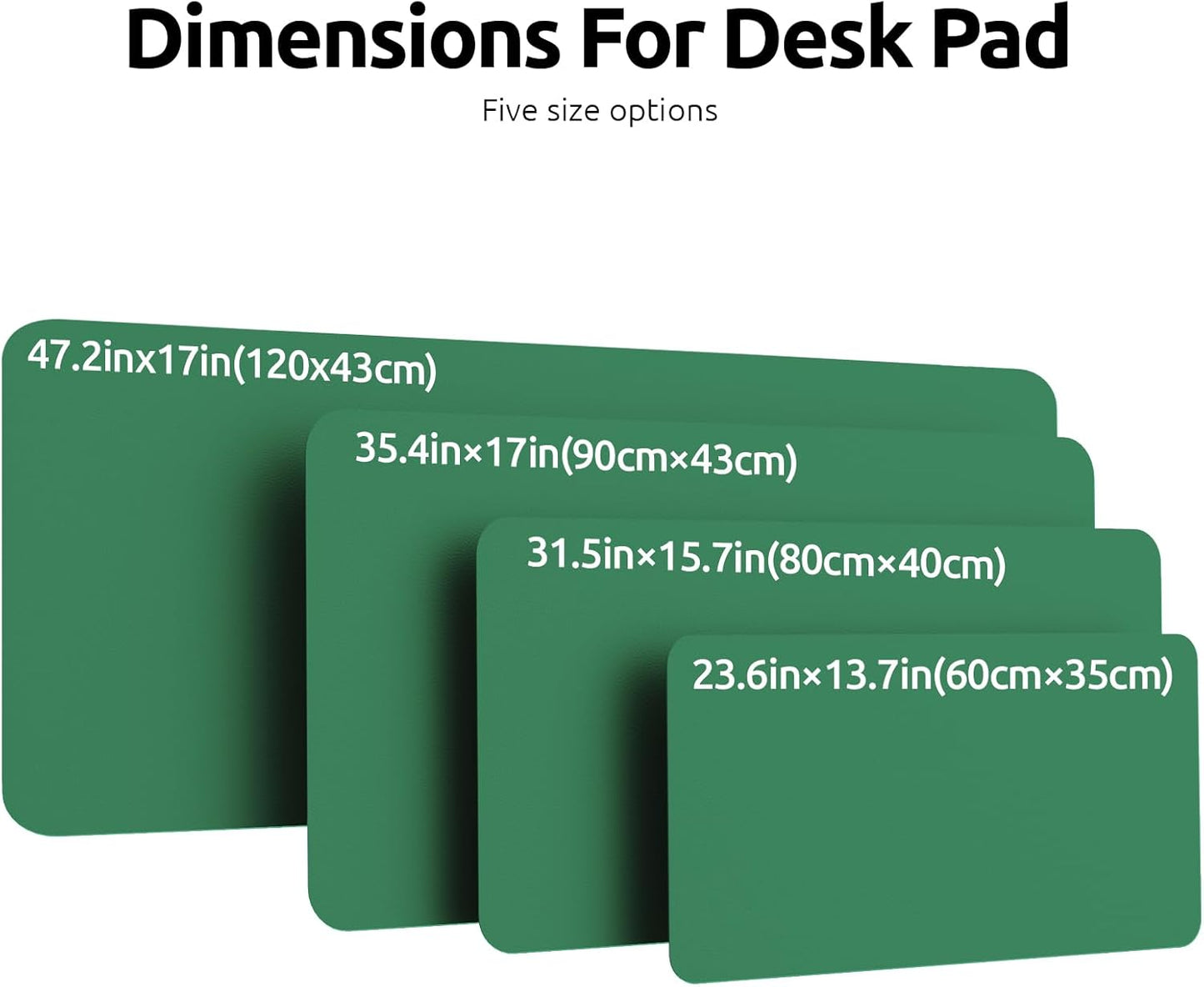 YSAGi Leather Desk Pad Protector, Office Desk Mat, Large Mouse Pad, Non-Slip PU Leather Desk Blotter, Laptop Desk Pad, Waterproof Desk Writing Pad for Office and Home (Jade Green, 47" x 17")