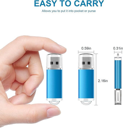 TOPESEL 2 Pack 64GB USB 3.0 Flash Drive High Speed Thumb Drive Memory Stick Jump Zip Drive for PC laptops, Tablets, TVs, Car Audio, Blue