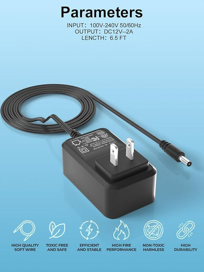 12V AC Power Cord Compatible with WD Western Digital My Book Essential External Hard Drive HDD 2TB 4TB 1TB 3TB WD My Cloud, Seagate Hard Drive,Seagate Freeagent Goflex Power Supply
