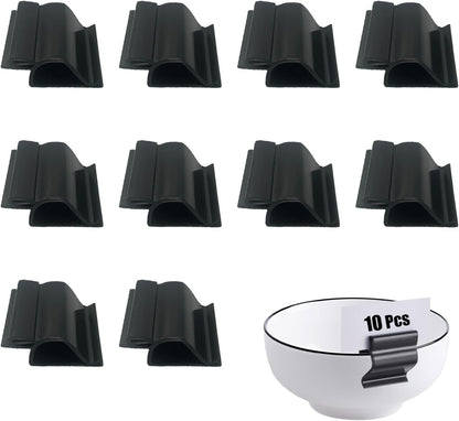 10 Pcs Plastic Bowl Sign Clip Black Food Tray Label Holders Reusable Food Tray Label Holder for Cups and Bowls Trays Baking Trays Bake Sale Signs