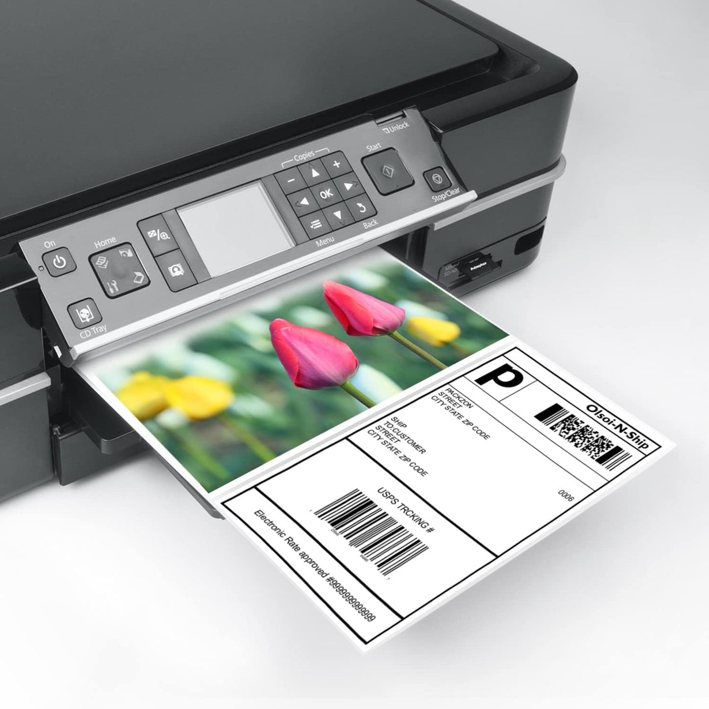 8-1/2"×5-1/2" Shipping Labels 200 Labels Sticker Paper for Laser/Ink Jet Printer mailing Labels 8.5"×11" White 2 per Sheet