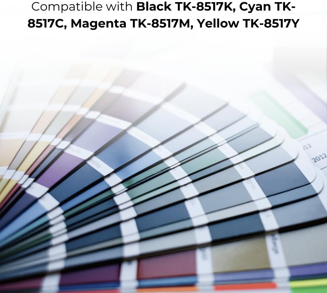 Toner Pros Replacement TK-8517 Toner Cartridge - Compatible for Kyocera TASKalfa 5052ci 5053ci 6052ci 6053ci Color Printers, 4 Color Pack: KCMY - Yield 30,000 Black & 20,000 Colors Pages