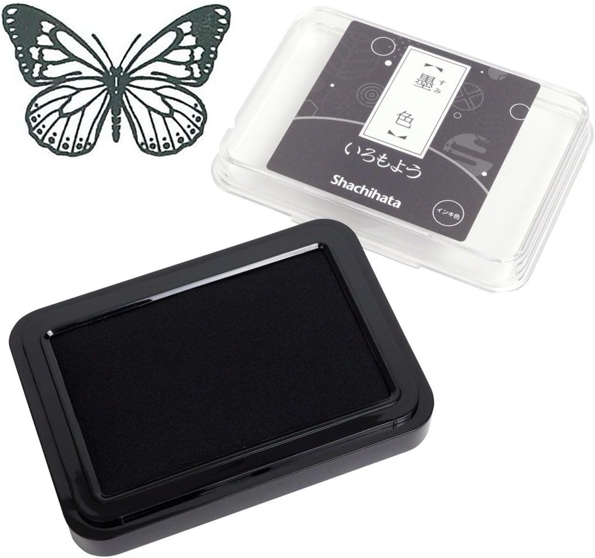 IROMOYO Stamp PAD, Traditional Japanese Ink Colour, Oil-Based Ink pad - Black