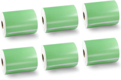BETCKEY Colored Labels Compatible with Dymo 1744907 (4" x 6") Extra Large Shipping Labels, Compatible for Dymo LabelWriter Thermal 4XL & Zebra Desktop Printers [6 Rolls, Green]