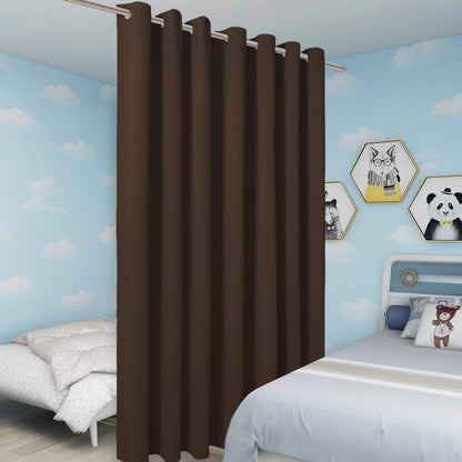 BONZER Extra Wide Room Divider Curtain Screen Partitions Total Privacy Wall Noise Reducing Blackout Curtains for Home Theatre, Storage, 108L x 120W Inch (9L x 10W ft), 1 Panel, Chocolate