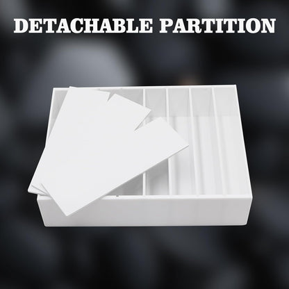 Money Organizer for Cash, 8 Compartment White Acrylic Money Holder, Cash Tray, Cash Box, Cash Organizer for Bills