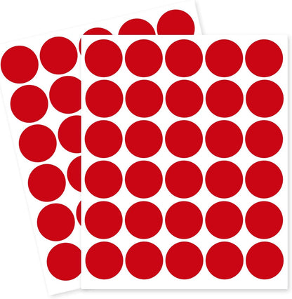 1 Inch Removable Color Code Dot Sticker Round Labels,Garage Sale Stickers Price Tags Label Blank Yard Sale Circle Dot Stickers Removable Writable Not Blurry (1050 Pack,Red)