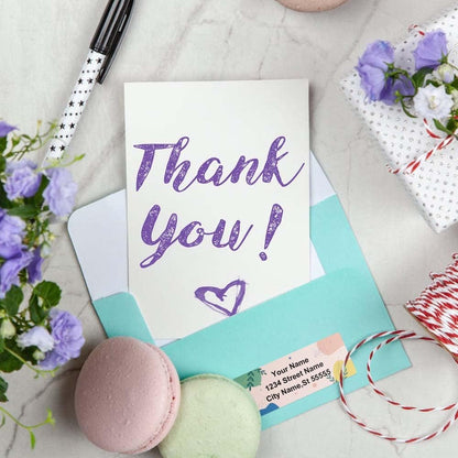 Return Address Labels - Personalized Labels, Custom Colorful Patterns, Can Be Used for Box, Paper, Plastic, Glass, Metal (2.6x1 Inch, Set of 400, Glossy Vinyl) 2.6''x1''