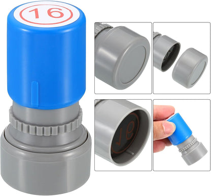 PATIKIL Number Stamps Self Inking, Numeral 16 Number Stamp Teacher Stamp Initial Stamp Ink Stamp for Class Notebook Scrapbooking DIY Craft Style 2, Red Ink