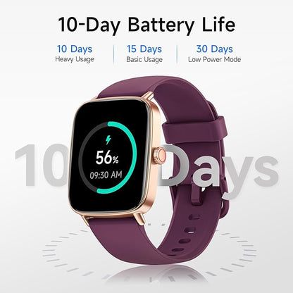 Smart Watch for Women, 1.85" HD Smartwatch Compatible iPhone/Samsung/Android (Answer/Make Calls), 100+ Sport Modes Fitness Tracker with Heart Rate/Sleep/SpO2 Monitor, IP68 (Deep Purple)