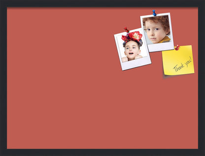 PinPix 27x20 Inch Cork Bulletin Board. This Decorative Framed Pin Board Comes with Crimson Pastel Design and a Satin Black Frame. Ideal for Home Office Decor or Message Board (PinPix-1807)