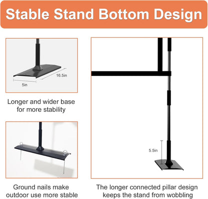 TOWOND Projector Screen and Stand, 120 inch Outdoor Projector Screen Indoor, Portable Movie Screen 16:9 4K Front Rear Projection Screen with Carry Bag Wrinkle-Free Design for Home Backyard Theater