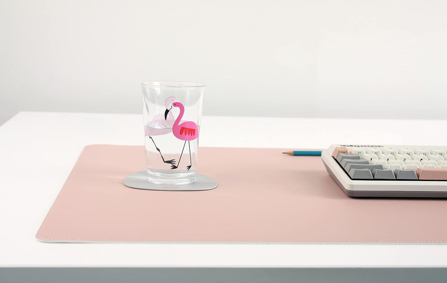 DeskPaw Dual-Sided Leather Desk Pad,Blotter for Laptop Computer,Mouse Pad,Writing,Drawing,Arts and Craft Mat (Pink/Silver, 17x35”)