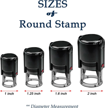 Custom Logo Stamp - Personalized Self Inking Business Stamp with Your Image Text Design, Round Rubber Stamp for Address/Branding/Packaging/Box/Paper Bag, Press Quick Dry Ink, Durable & Refillable