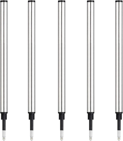 HeTaoCat Gel Rollerball Pen Refills, Roller Ball Fine Point 0.5mm, Black Ink Refill Pack of 5 - Replaceable Ballpoint Pen Refills Medium Point (Navy Blue)