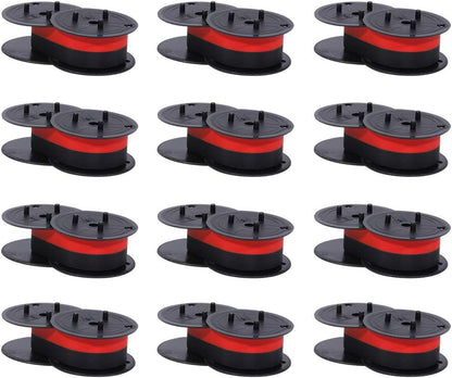 Bigger Replacement for Porelon 11216 Universal Twin Spool Calculator Ribbon for Nukote BR80c, Sharp EL-1197PIII, Dataproducts R3027, Casio DR-210R, Canon MP11DX MP25DV, Black and Red, 12 Pack