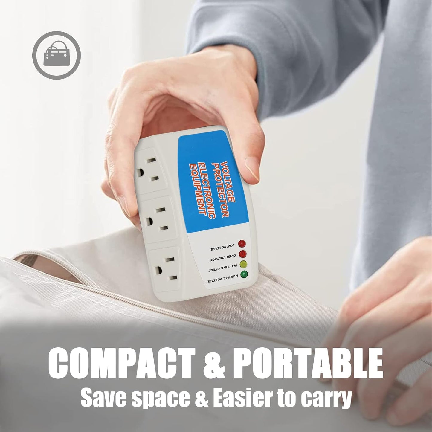 BSEED Surge Protector Power Strip for Home Appliance, 3 Outlet Power Surge Protector, Voltage Protector Brownout Surge Refrigerator 1875W, 120V, 15A, 1 Pack