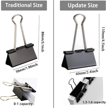 Extra Large Binder Clips 2.4 Inch, 30 Pack Upgrade Big Clips Paper Clamps for Office and Home Supplies