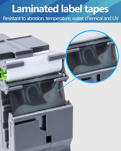 Weemay Compatible 3 Pack TZe-261 Replacement for Brother P-Touch Label Tape 36mm 1.4 Inch Laminated White TZe TZ Tape TZ-261 TZ261 TZe261 for Ptouch PT 3600 530 Printer, 1.4" x 26.2'